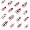 SINHOT Almond Press on Nails Medium - Cute Cherry Fake
