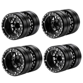 RCLIONS 4PCS 1.9" Dually Beadlock Wheels RC Aluminum Rims for 1/10th AXIAL SCX10 SCX10 II TRX4 TRX6 G63 Flatbed Hauler RC Crawler Car Upgrade Parts