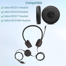 HAIZEEN Ohrpolster Kompatibel mit Jabra HSC012 HSC016 HSC017 HSC018W Headsets Ohrpolster Ersatzkissen (Proteinleder/Memory-Schaum)