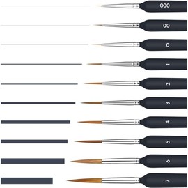 Pinceles Pintura Acrilica, 10 Piezas, Juego Profesional de Detalle Fino Acrilico para Artistas, Óleo, Acuarela, Miniatura, Modelo, Pintura Facial, manicura, Principiantes