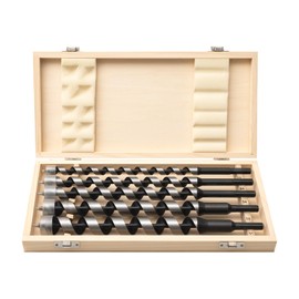 5-Piece Auger Drill Bit for Wood, Long Drill Bit Set, Hex Shank 3/8-Inch, 12inch Long Auger Drill Bit Set, 1/2", 5/8", 3/4", 7/8",1"