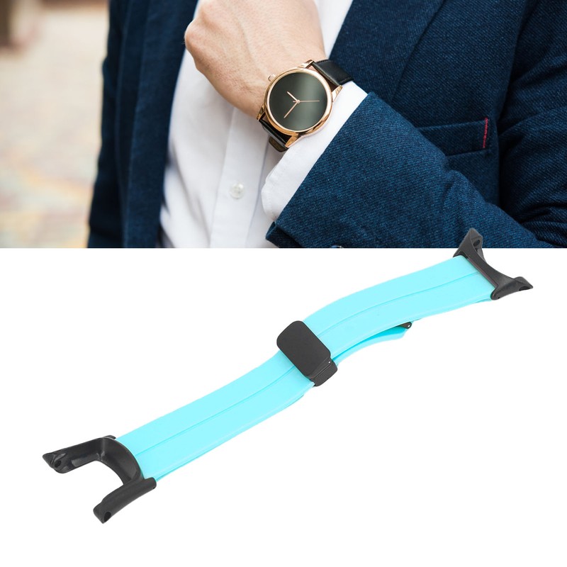 Silicone Watch Strap Waterproof Magnetic Folding Buckle Replacement Watchband for