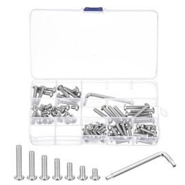 QUARKZMAN M5 Torx Security Screw Set (M5x8/10/12/16/20/25/30mm) 70pcs 304 Stainless Steel Round Head Security Screw + 1pc T25 Wrench