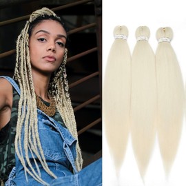 TESS 66 cm Pre Stretched Braiding Hair Blonde, Jumbo Braid Synthetic Hair for Braiding 3 Pieces Braids Extensions 90 g/Piece Hair Extension (Blonde-3 Pieces)