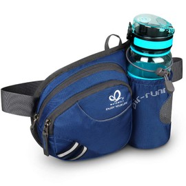 Waterfly Waist Pack Fanny Pack Bum Bag Hip Pack Running Bag Waist Bag Running Belt Sack Water Resistant with Bottle (Not Included) Holder for Hiking Camping Dog Walking(Royal Blue)