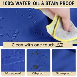 FunChaos Chef Apron for Men and Women Wash Free Bib Apron with 2 Pockets Water & Oil Proof Adjustable Aprons Professional for Cooking Kitchen Gardening Painting BBQ, Blue