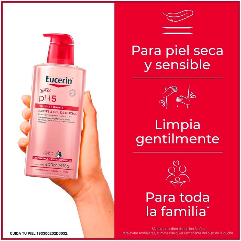 EUCERIN pH5 Aceite & Gel de ducha 400ml, Para Piel