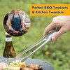 Kitchen Tweezers for Cooking, 10.8in Long Tweezers BBQ Kitchen Tongs