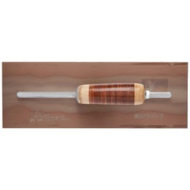 Kraft Tool CFE543L Elite Series Five Star Golden Stainless Steel Cement Finish Trowel with Leather Handle, 14 x 5-Inch