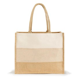 AMBERGER DESIGN by A&M Osterhage amd Jute-Tasche Shopper "Blanko unbedruck" Jute-Beutel groß-Nachhaltig Innentasche-Reißverschluß | Fair | hochwertig Größe 35x42x15cm