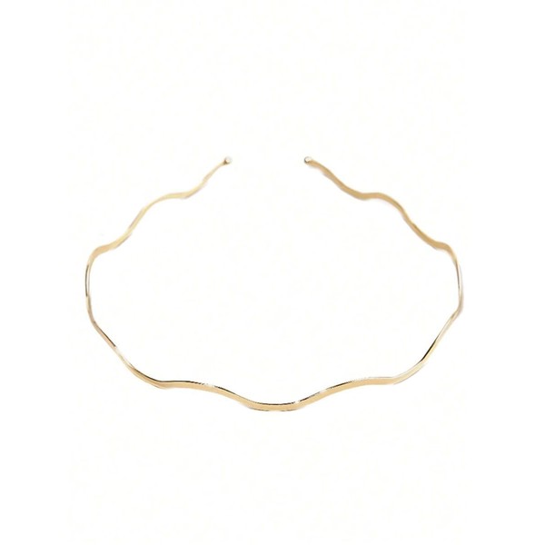 NORMAK Thin Simple Wave Gold Headband Painless, Gorgeous, Stylish, Korean