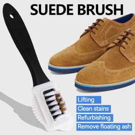Suede Shoe Cleaning Kit, Suede Cleaning Brush, Suede & Nubuck 4-Way Leather Brush Cleaner, Multifunctional Suede Eraser for Easy Stain Removal, Shoe Brush for Suede, Nubuck Shoe, Boot and Bag Care