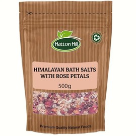 Himalayan Bath Salts with Rose Petals 500g by Hatton Hill | Luxurious, Mineral-Rich Soak for Relaxation and Rejuvenation