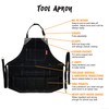 Under NY Sky Tool Black Apron – Heavy-Duty Waxed Canvas,
