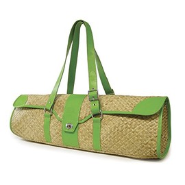 Crescent Moon St. Tropez Straw Yoga and Pilates Mat Bag - Green