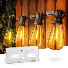 Vindar Hooks for Outdoor String Lights Clips 26PCS Outside Clear Cord Holders for Hanging Christmas Lighting Heavy Duty Light Hook with Waterproof Adhesive Strips