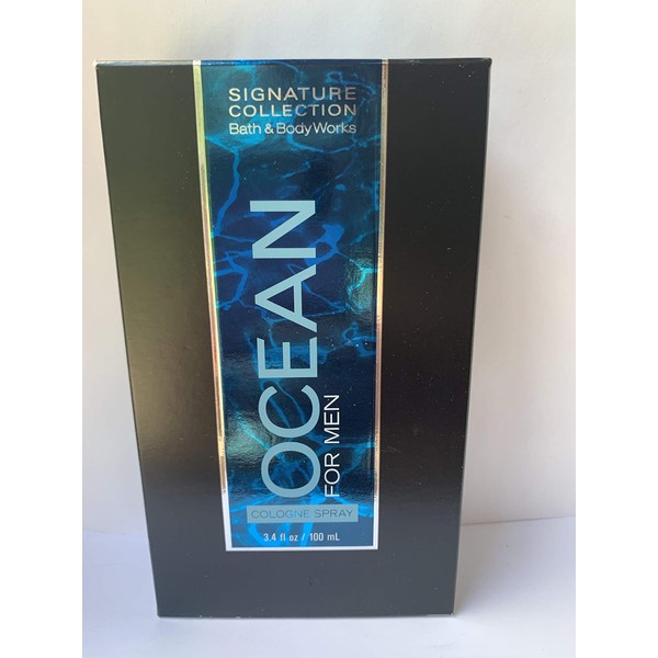 Bath and Body Works 3.4 Ounce Ocean Cologne Spray For Men Original Rectangle Box