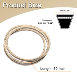 sourcing map 3LK600 Cord Belt Grey, 3/8" x 60" Lawn and Garden Aramid V-Belt for Mower Deck