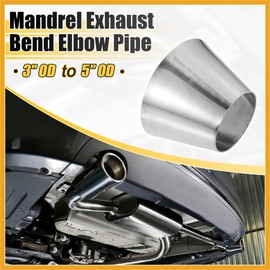 Partuto Car Mandrel Exhaust Bend Elbow Pipe 304 Stainless Steel Concentric Reducer 3" OD to 5" OD 1pcs Replacement