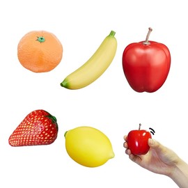 PLAY WOOD Fruit Maracas Shaker Rhythmic 5-Piece Set (Strawberry Banana Apple Tangerine Lemon) Children's Musical Instrument Toy