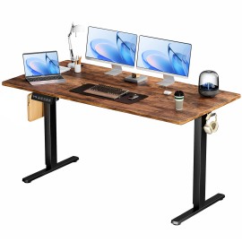 Standing Desk Adjustable Height 63 X 24 Inch Electric Computer Stand up Desksize: one size, color: Brown