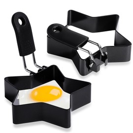 Egg Rings Stainless Steel 2 Pieces Egg Mould Fried Egg Mould for Pan Omlette Pan (S2)