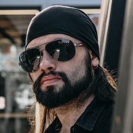 CARFIA Aviator Sunglasses Men's UV400 Polarised Sports Glasses with Ultralight Metal Frame Trendy CA5391, F7 lenses: gradient grey