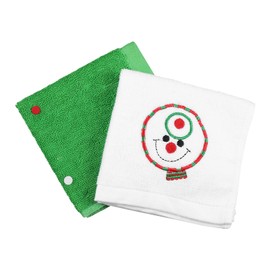 TOYANDONA 2pcs Christmas Bath Towels, Soft and Absorbent, Xmas Tree Snowman Hand Towel Set