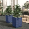 vidaXL 2 pcs Durable Polypropylene Planters, Dark Gray, Lightweight, Impact-Resistant,