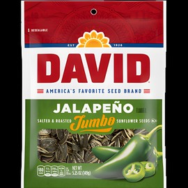 David Jumbo Sunflower Seeds Jalapeno Flavor, 5.25 oz [12-Bags]