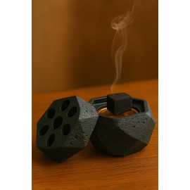 Spirit of Dubai Ashjan Oudh Bakhoor – 3 Pack x 40g with Green Hexagonal Resin Burner | Fruity Floral Incense | Cherry, Coconut & Vanilla Scent | Luxury Arabic Bakhoor for Home, Meditation & Relaxation