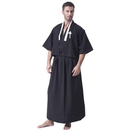 XINFU Mens Japanese Traditional Samurai Men Kimono Warrior Robe Outfit Costume