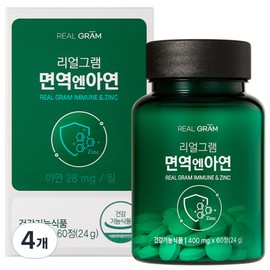 Realgram Immunity Zinc, 60 tablets, 4 pieces / 리얼그램 면역엔아연, 60정, 4개