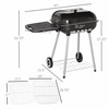 Outsunny Portable Charcoal Grill with Foldable Side Shelf and Bottom