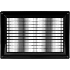 ECOPRO VENT 10"" x 7"" Inch White Plastic Ventilation Grille with Protective Mesh. HVAC. Indoor Vent Cover. Does NOT Include Screws, Black