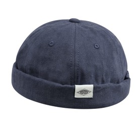Clape Men’s Cotton Docker Hat Rolled Cuff Brimless Hat Adjustable Harbour Hat Peakless Cap Beanie Skullcap Worker Sailor Cap