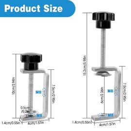 TOTSUN 4 PCS C Clamps Stainless Steel Adjustable 10-60mm Small C-Clamps Joiner Clamp Fastener Woodworking for Construction Works Handmade Tools