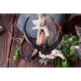 Windalf Vikings Torques THYR Thor's Hammer Odin Jewellery Viking Choker Vintage Jewellery Handmade Wood 13 cm, Fabric
