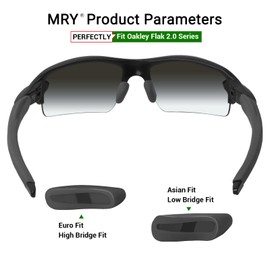 Mryok Replacement Earsocks Nosepieces Kits for Oakley Flak 2.0 OO9295 / 2.0 XL OO9188 - Options, Gray, One Size