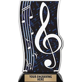 Music Trophies - 7.25" H Music Note Spectrum Acrylic Trophy with Vibrant Colored Graphics and Your Own Engraving, Great Music Award