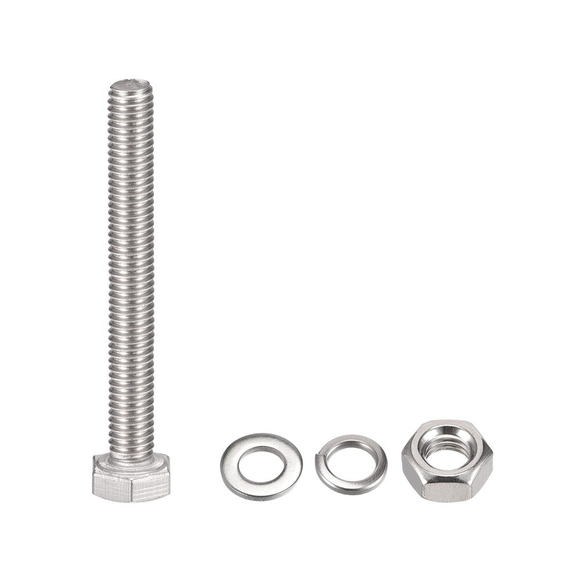 uxcell M6 x 55mm Hex Head Screws Bolts, Nuts, Flat