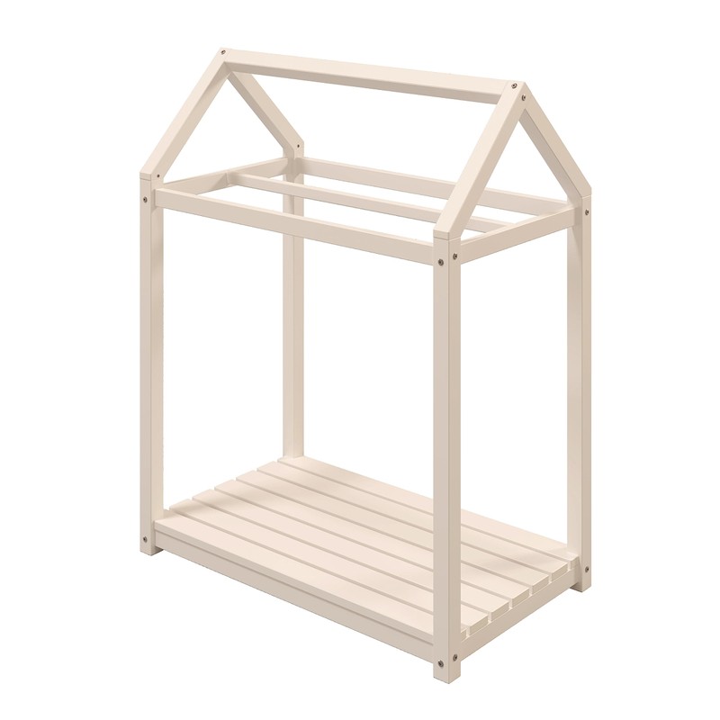 Powell Cream Wooden A-Frame House Shaped Kids Maven Clothing Rack,