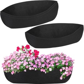 Augshy 36 Inch Planter Liners for Window Box, 4Pcs Window Basket Liners Fabric Planter Liners Hanging Flower Box Liner Felt Trough Planter Insert Non-Woven Plant Liner Replacement for Garden Planters