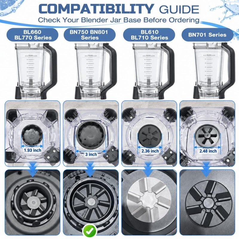 72oz XL Replacement Pitcher Compatible with Ninja BL750 Series Blender