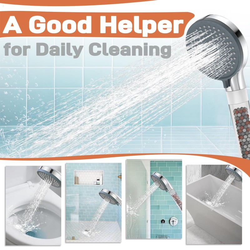 YDmeet Filtered Handheld Showerhead with 30-Inch Shower Slide Bar Set,