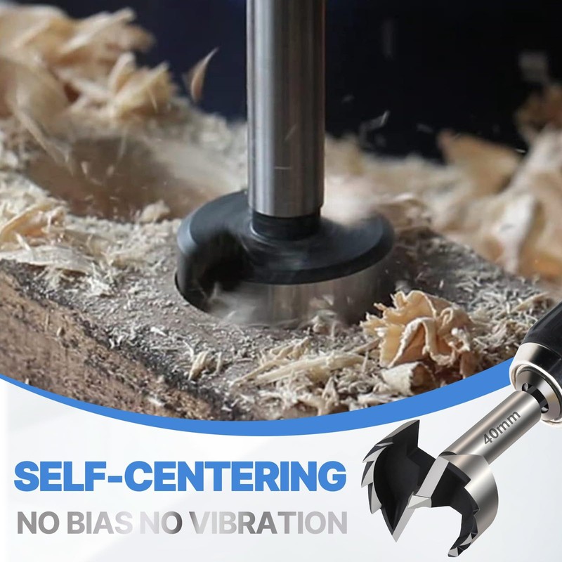 Vearter 40mm Forstner Drill Bit, High Carbon Steel Multi-Tooth Woodworking