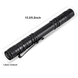 Watris Veiyi LED Mini Small Flashlight, 500 Lumens Pocket Pen Flashlight, Portable Pen Light with Clip for Fishing, Hiking, Inspection, Repair, Engineer(5.2 x 0.6 inch)
