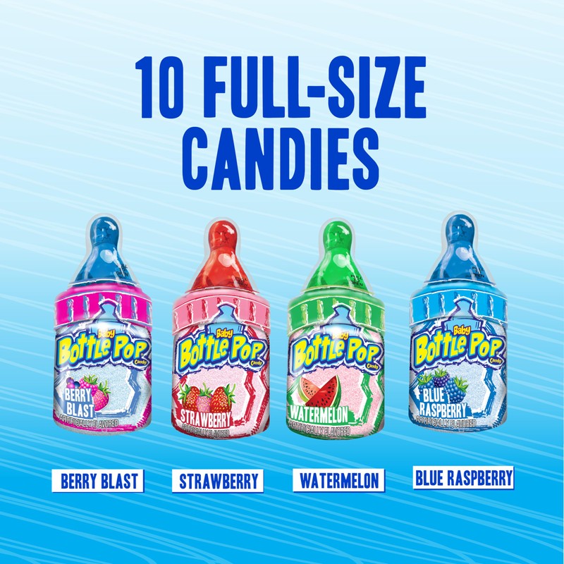 Baby Bottle Pop Candy Lollipops Variety Party Pack - 10