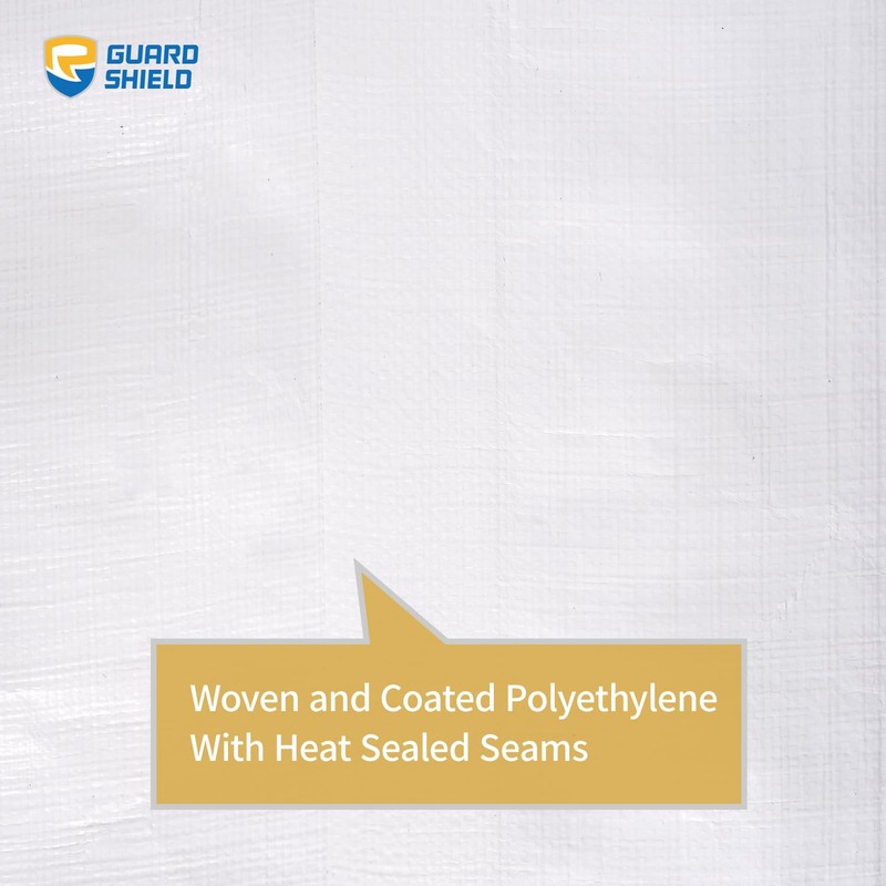 GUARD SHIELD White Tarps Heavy Duty Plus+ Waterproof 10x20 Feet,
