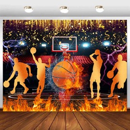 Sensfun Basketball Backdrop Slam Dunk Sports Birthday Decorations Photography Background Kids Teens Sports Club All Star Basketball Party Banner Photo Studio Props Vinyl 7x5ft
